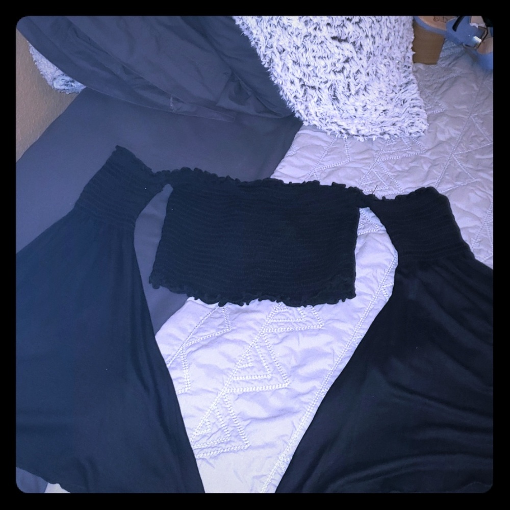 Black off the shoulder top